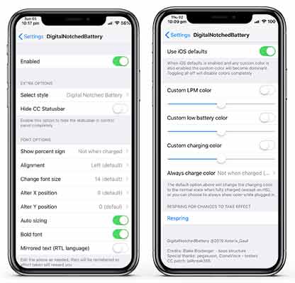 DigitalNotchedBattery setting