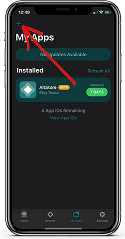 AltStore My apps +