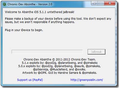 Absinthe Jailbreak tool