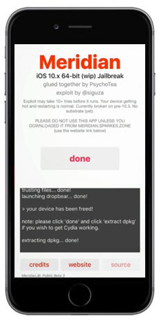 Meridian Jailbreak app